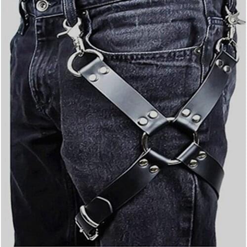 New Belts For Men And Women Thigh Leg Leather Harness Black Pant Stocking Lingerie Bondage Adjust Unix Garter Belts body harness