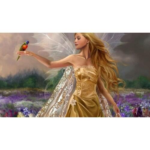 Girl fairy birds photography poster house interior design