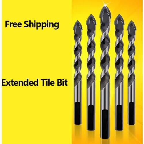 Extended Tile Bit Glass Ceramic Concrete Cement Head 6mm8mm Alloy Punching Set Hand Drill Triangle Drill