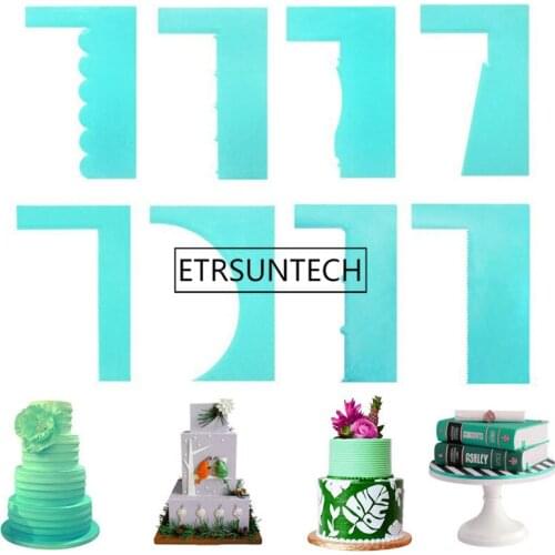 8 Type Adjustable Fondant Spatulas Cake Scraper Smoother Cake Edge Smoother Cream Decorating DIY Bakeware Cake Tool