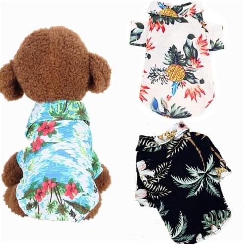 New Spring Summer Dog Shirt Soft Breathable Hawaii Printed Pattern Dog Clothes Chihuahua Dog Costume Blouse For Small Large Dog