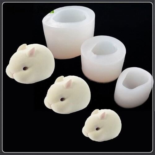 Mom&Pea MPA2033 Rabbit Shaped Silicone Mold Cake Decoration Fondant Cake 3D Mold Food Grade Soap Mold