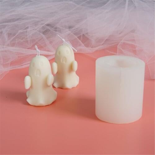 Candle Silicone Mold DIY Ghost Shaped Scented Candle Mold Handmade Specter Mould For Table Decoration Gifts Halloween Decor