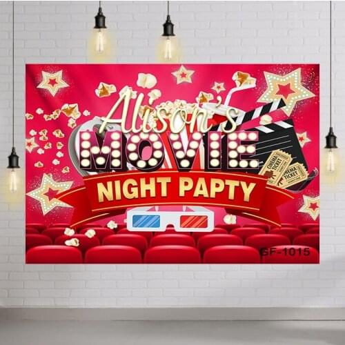 Movie Theme Photography Backdrop Red Carpet Curtain Cinema Background Party Photocall Photobooth Photo Shoot Props New