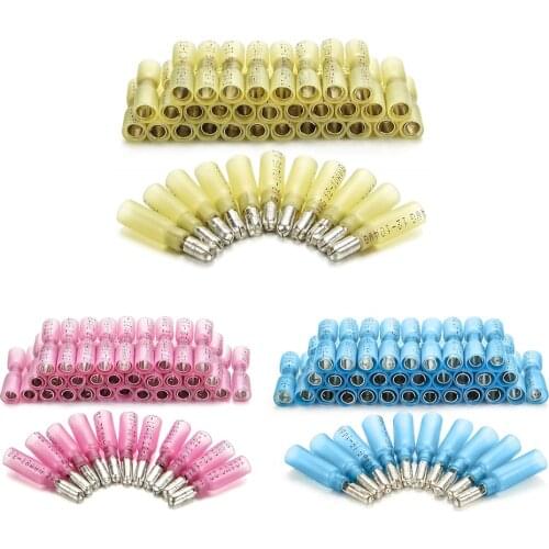 200PCS Heat Shrink Crimp Connectors Male Female Bullet Terminals Insulated Electrical Wire Cable Splice Terminal 10-22AWG
