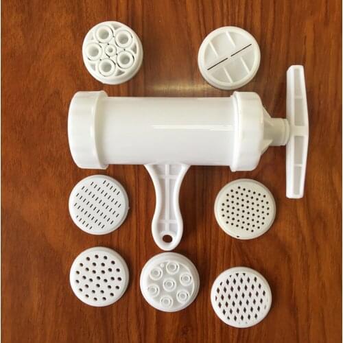 Noodle Maker Household Plastic Noodle Pressing Machine E-Shaped Hand-Operated Pasta Maker With 7 Pressing Moulds