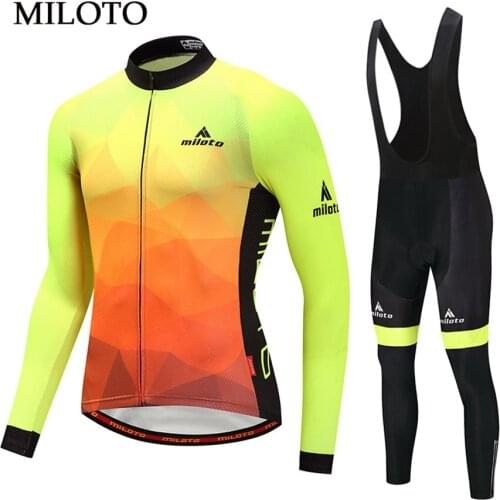 Miloto Long Sleeve Cycling Jersey Men Spring Outdoor cycling clothing maillot ciclismo roupa ciclismo Cycling set