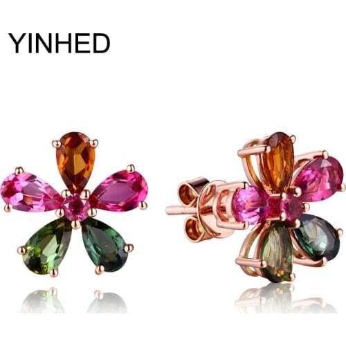 Женские золотые серьги YINHED China At AliExpress