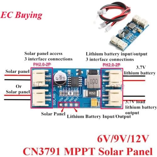 1 Cell Lithium Battery Charge Charging Board CN3791 MPPT Solar Panel 3.7V 4.2V DC-DC Regulator Controller Module 6V 9V 12V 2A