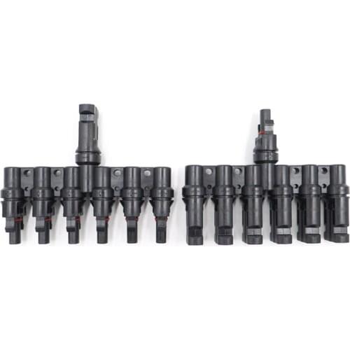 1Pair x PV 6T Branch parallel connect 6 branch Solar 30A 1000V Connector Photovoltaic Solar Panel Cable Wire Connection