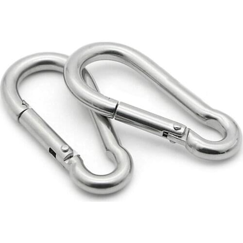 1Pcs 10x100mm Silver Multifunctional Spring shap Quick hook Chain Fastener Hook Carabiner Stainless Steel Repair Hiking Camping