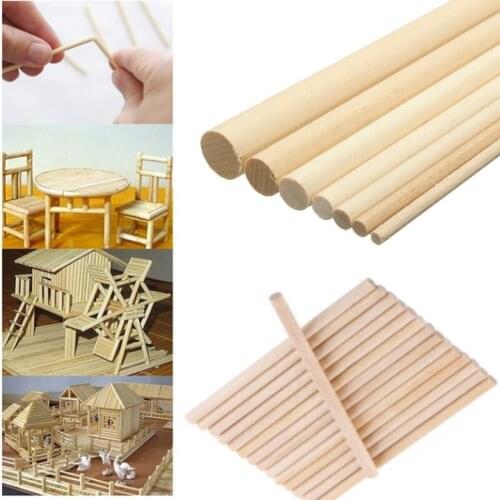10-100Pcs Round Wooden Stick For Crafts Food Ice Lollies And Model Making Cake Dowel For DIY Food Craft Useful Wood For Home DIY