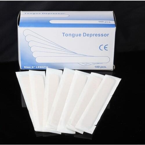 100pcs/lot Disposable Surgical Wooden Tongue Depressor 15*1.8cm For Tattoo Body Art Supplies Free Shipping