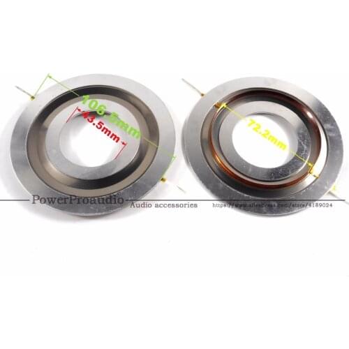 2PCS 72.2 mm Treble Voice Coil Speakers Titanium Film Voice Diaphragm Speaker Accessories DIY