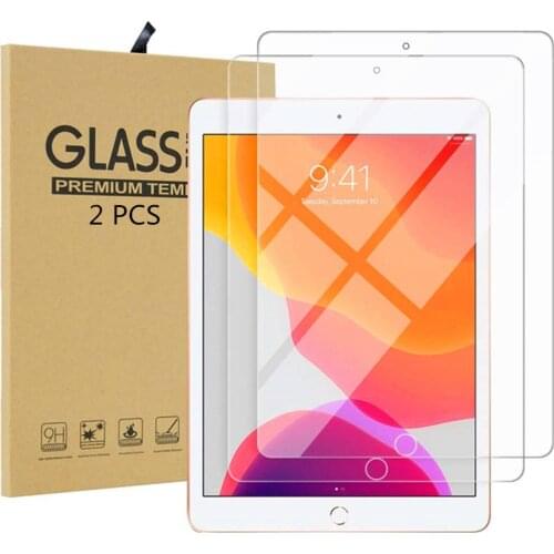 2 Pcs Screen Protector for iPad 10.2 2019 Ultra-Thin Clear Scratch Resistant Tempered Glass Film for iPad 7th gen A2200 A2197