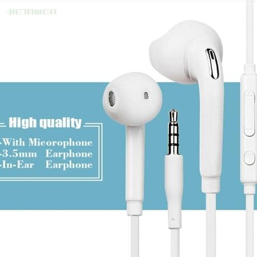 3.5mm In-Ear Earphones Earbuds Headphone Headset With Mic & Remote Volume Control For Samsung Galaxy S6 i9800 S6 Edge 100pcs/lot