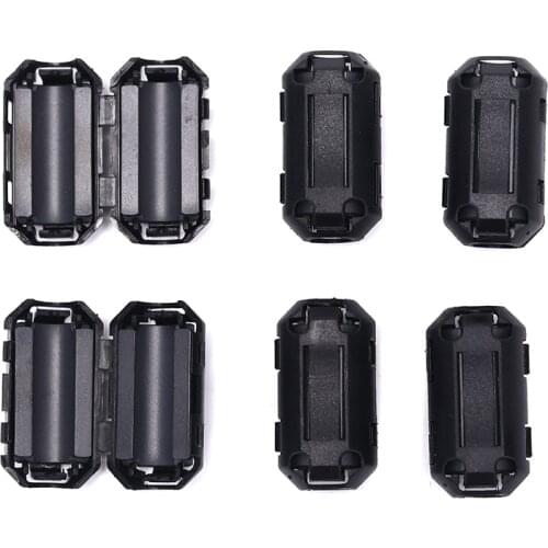 6Pcs 7mm Clip-On Ferrite Ring Core Noise Suppressor For EMI RFI Clip Cable Active Components Filters Dropship