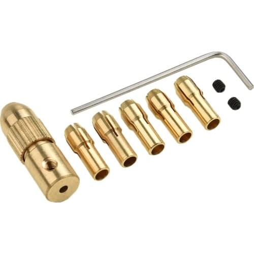 8PC Brass Collet Mini Drill Chucks Electric Drill Bit Kit For Electric Motor Shaft Drill Bit Tool Drill Chuck Adapter Accessorie