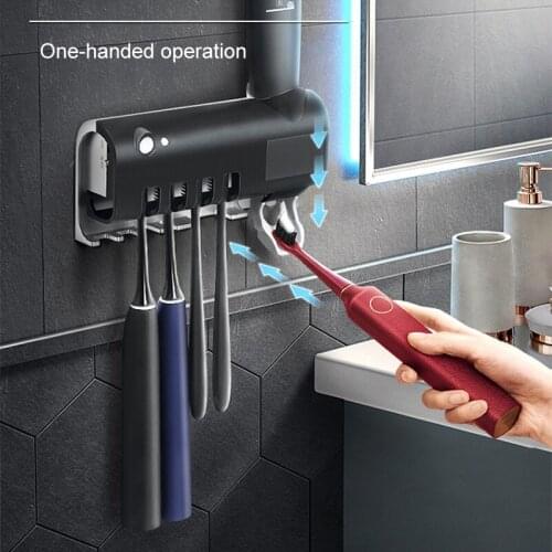 UV Toothbrush Antibacteria Holder Automatic Toothpaste Dispenser Home Cleaner Bathroom Accessories Set SSwell