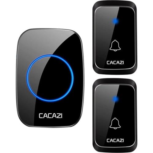 2 Button 1 Receiver Home Security Welcome Wireless Doorbell Smart Chimes Door Bell Alarm LED Light With Waterproof 300m Range