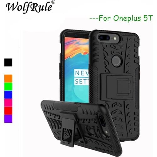 WolfRule Oneplus 5T Case Dual Layer Armor Case For Oneplus 5T Case Silicone TPU Fundas For Oneplus 5t A5010 Kickstand Coque