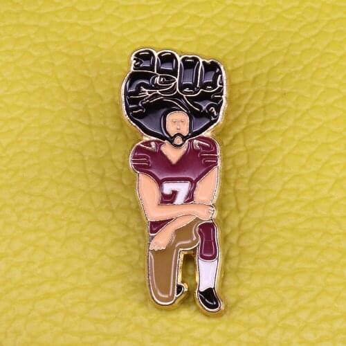 Anti-Trump Colin-Kaepernick equality Enamel Pin I'll Take a Knee With Kaep Badge police brutality resist Brooch
