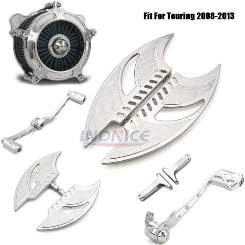 Chrome F+R Floorboards Footpeg Shifter Lever Brake Arm Air Cleaner filters Fit For harley 08-13 Electra glide Standard FLHT FLHX