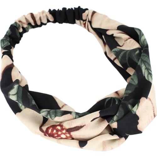 Korean Floral Print Twisted Turban Headband Adults Head Wear Fashion Women Hair Accessories