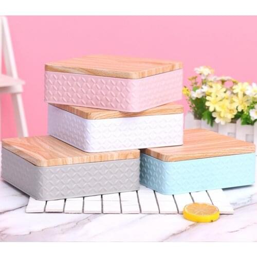 1 Pcs Candy Storage Multi-Color Square Shaped Design Metal Storage Empty Iron Box Large Capacity Organizer for Home
