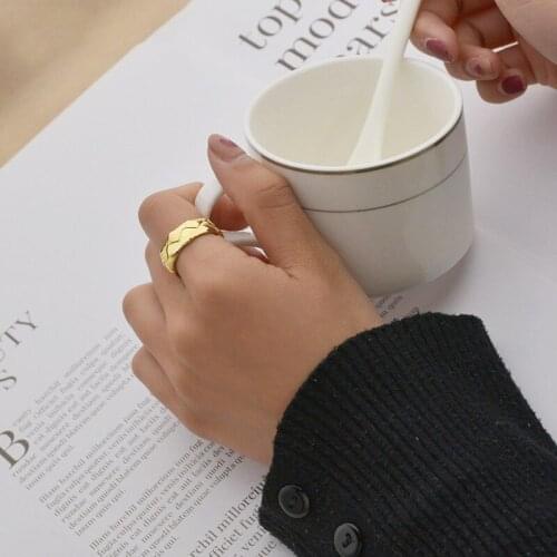 Acheerup New Fashion Stainless Steel Open Ring For Women 14K Gold Flower Adjustable Rings Wedding Jewelry Gift Freeshipping