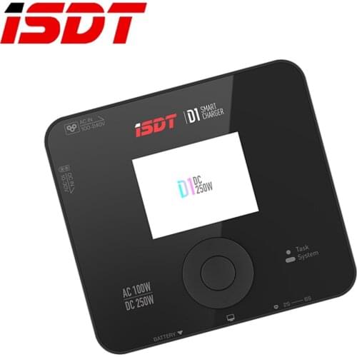 NEW ISDT D1 AC 100W DC 250W 10A Dual Channel Smart Lipo Charger Discharger for 1-6S Lipo Battery RC FPV Racing Drone Quadcopter