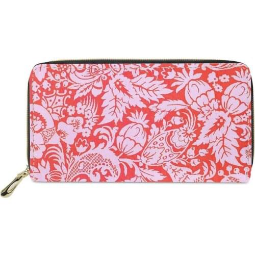 OEM Promotion Gifts Wallet custom Pu Leather Credit Card Leisure Polynesian tribal style Pattern Long Style Ladies Purses