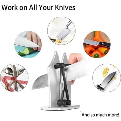 Knife Sharpener Sharp Professional Knife Sharpener Knife Sharpening Stone Silver Durable Multi-function Kitchen Tools