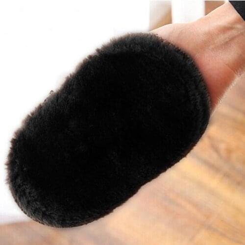 Soft Imitation Wool Shoe Polishing Glove Cleaning Cloth Leatherware Cleaner