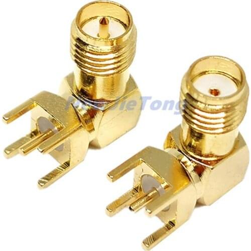 2/5/10pcs SMA Female Male Thru Hole Plug Right Angle 90 DEGREE ( SMA-KWE ) PCB Mount connector RF adapter