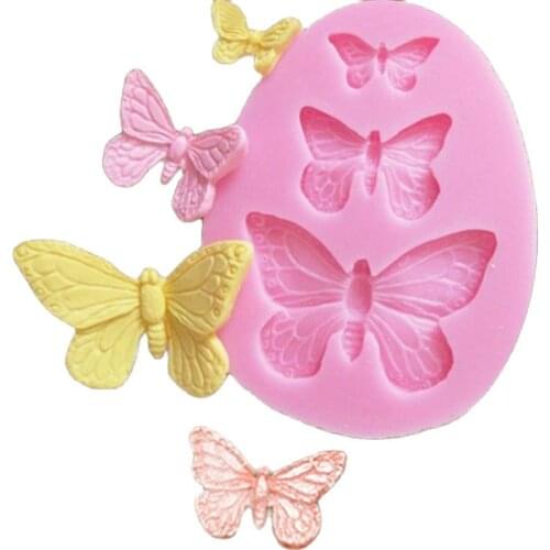 Three Butterflies Silicone Mold For Fondant Chocolate Resin Aroma Stone Soap Mold For Pastry Cup Cake Decorating Kitchen Tool