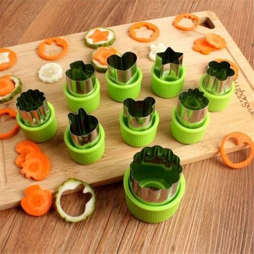 Vegetable Fruit Cutter Mold 8Pcs/set Cartoon Cutter Stainless Steel Cookie Biscuit Cutting Tools Slicer Cake Cookies Cutting