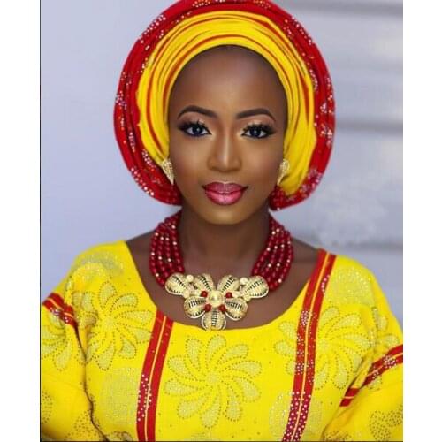 Splendid Red Coral Beads Jewelry Set for Women Dubai Gold Chunky Statement Necklace Earrings Set Free Shipping CNR839