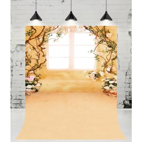 VinylBDS Chandelier Indoor Room Window Wall Photography Backdrops Branches Flowers Photo Studio Children Background for Wedding