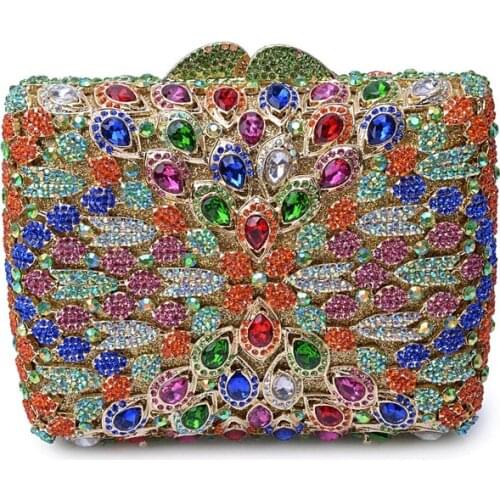 XIYUAN female Luxury Colorful Diamond Evening Clutch Bag Party Pochette Purse Rhinestone day clutches Evening purse handbags