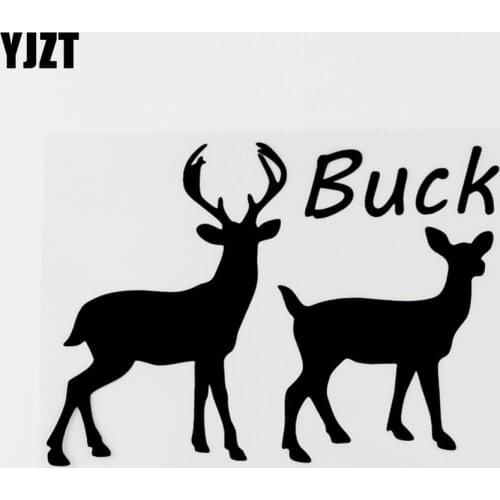 YJZT 15CM×10.6CM For Animal Buck Vinyl Car Sticker Decal Black/Silver Accessories 8C-0662