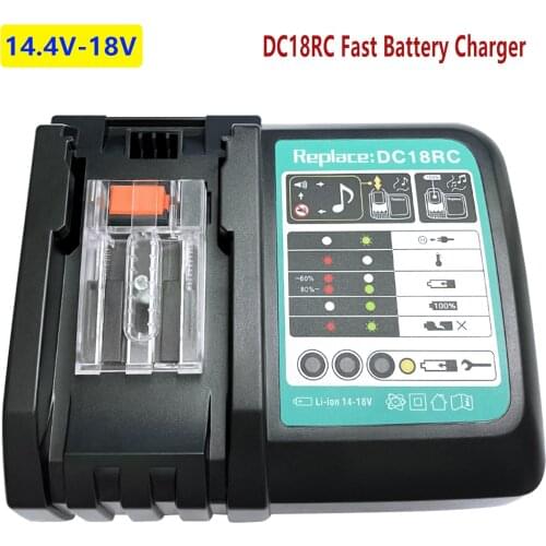 Lithium Battery Charger DC18RC Compatible with Makita 14.4V-18V Lithium-Ion Battery BL1850 BL1840B BL1860 BL1430 BL1450 BL1830