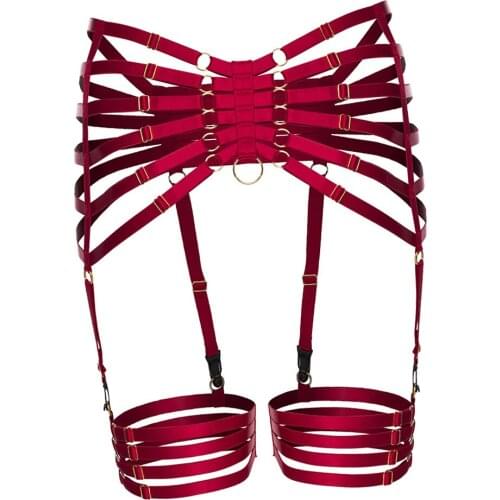 Women Underwear Elastic Cage Harness Hollow Suspender Strap Leg Garter Belt