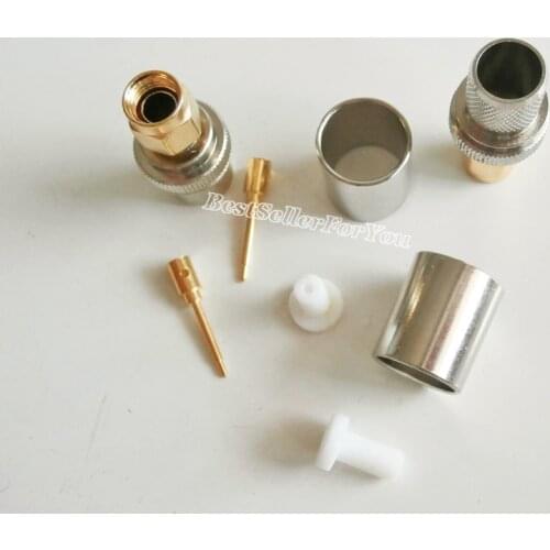 1Pcs SMA male plug crimp RG8 RG213 LMR400 RG214 cable straight Connector