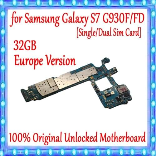 100% Original Unlocked Motherboard Replacement For Samsung Galaxy S7 G930F G935F G935FD 32GB Europe Version Logic board