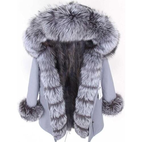 2021 Winter Jacket Women Long Parka 7XL Real Fox Fur Coat Natural Raccoon Fur Collar Hood Thick Warm Streetwear Parkas