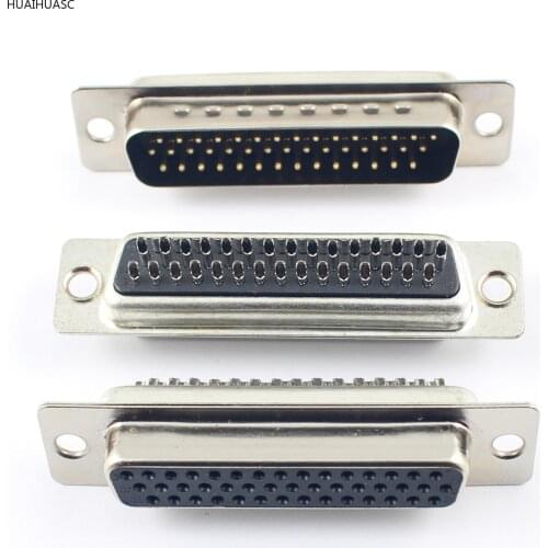 5pcs Black D-SUB DB 44 Pin Female / Male Solder Type Straight Adapter Connector 3 Rows