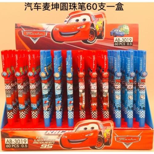 60pcs Disney cartoon press ballpoint pen cute princess 0.5mm blue ink gel pen writing signature pen office stationery gift