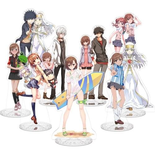Anime A Certain Magical Index Misaka Mikoto Shirai Kuroko Acrylic Stand Figure Model Plate Display Desktop Decor Holiday Gifts