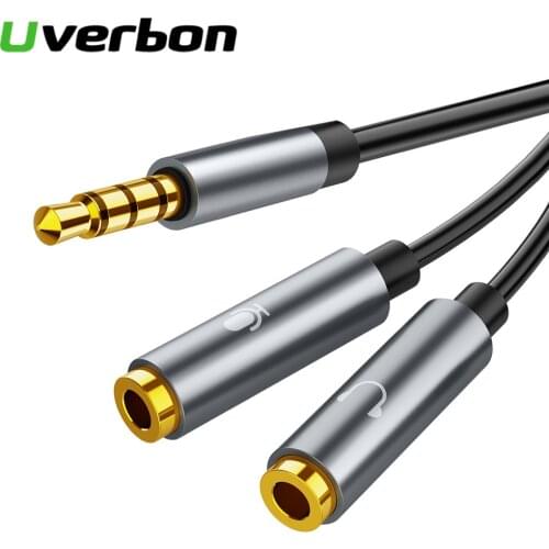 Audio Splitter Earphone Extension Cable Jack 3.5mm Cable Male to 2 Female Mic Y for Phone Laptop PC AUX Cable
